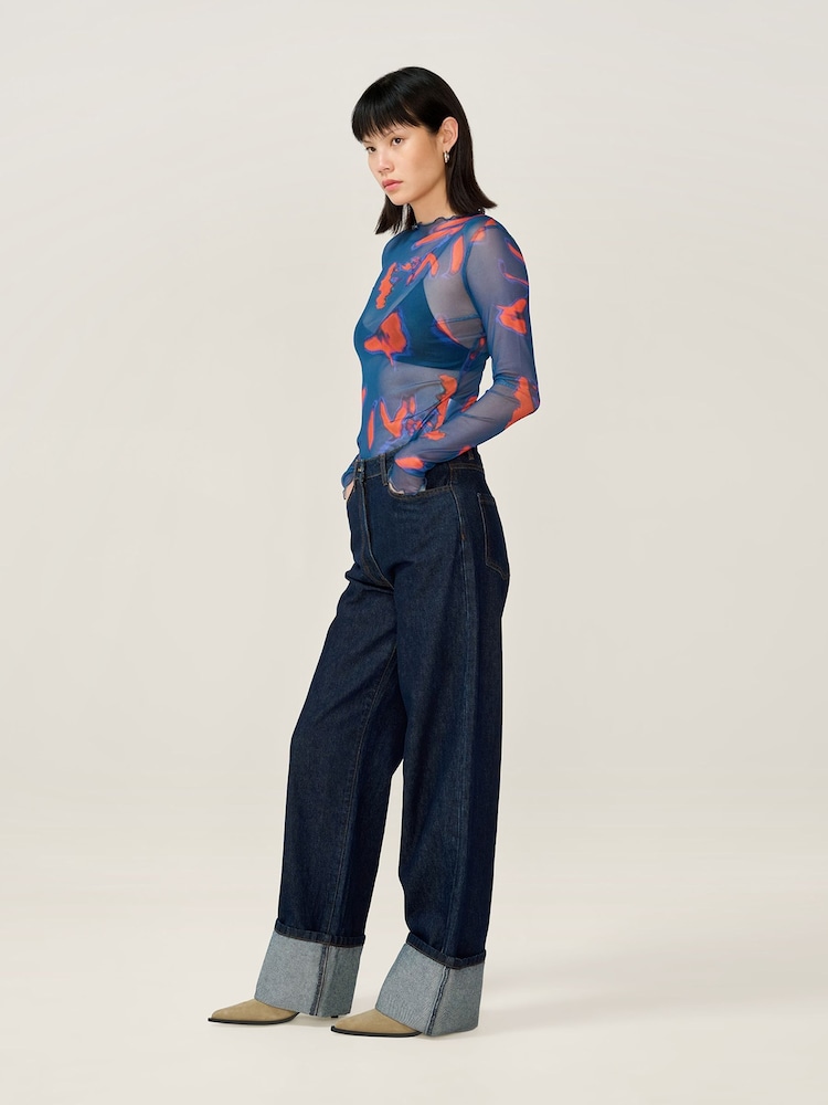 Omnes Blue Lorrie Mesh Top - Image 2 of 4 Omnes Blue Lorrie Mesh Top - Image 2 of 4