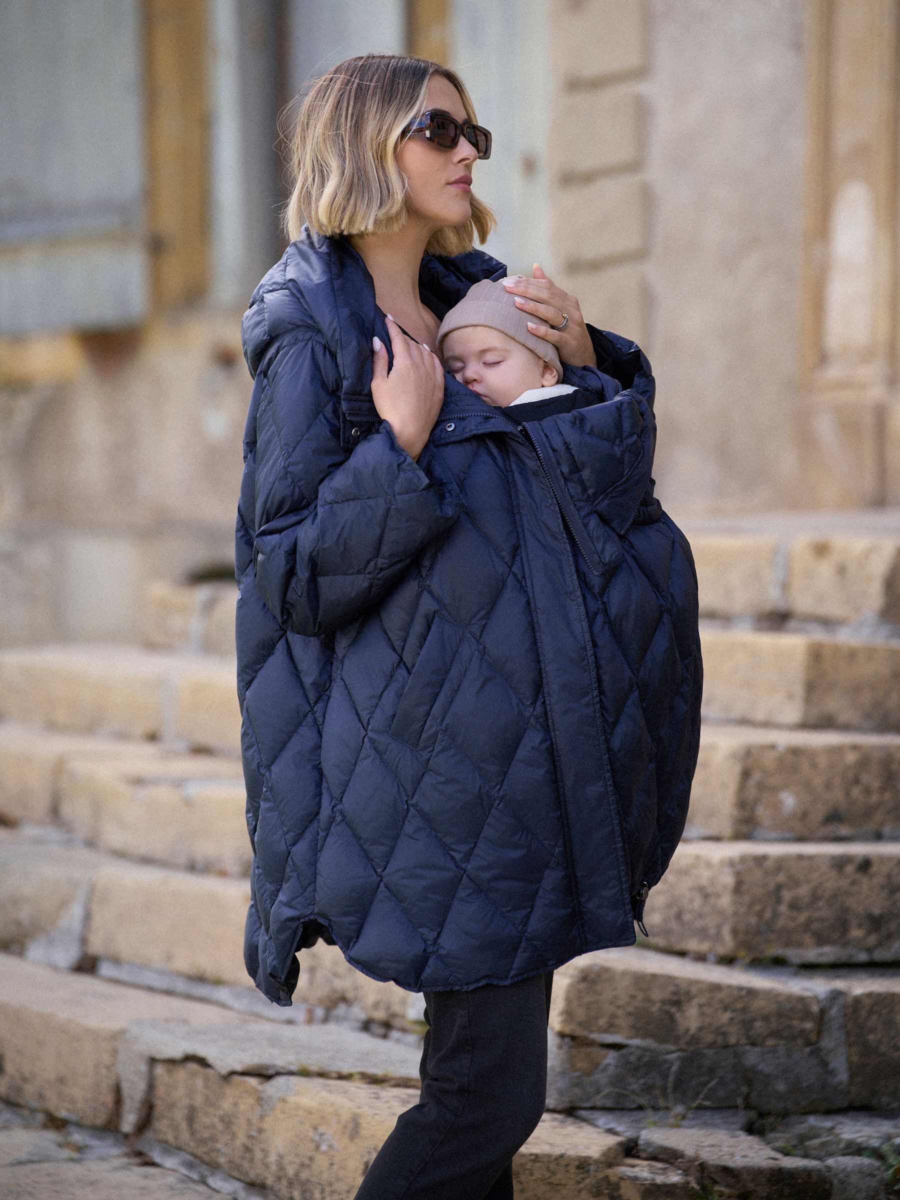 Buy Seraphine Navy Lightweight Quilted 3 in 1 Maternity