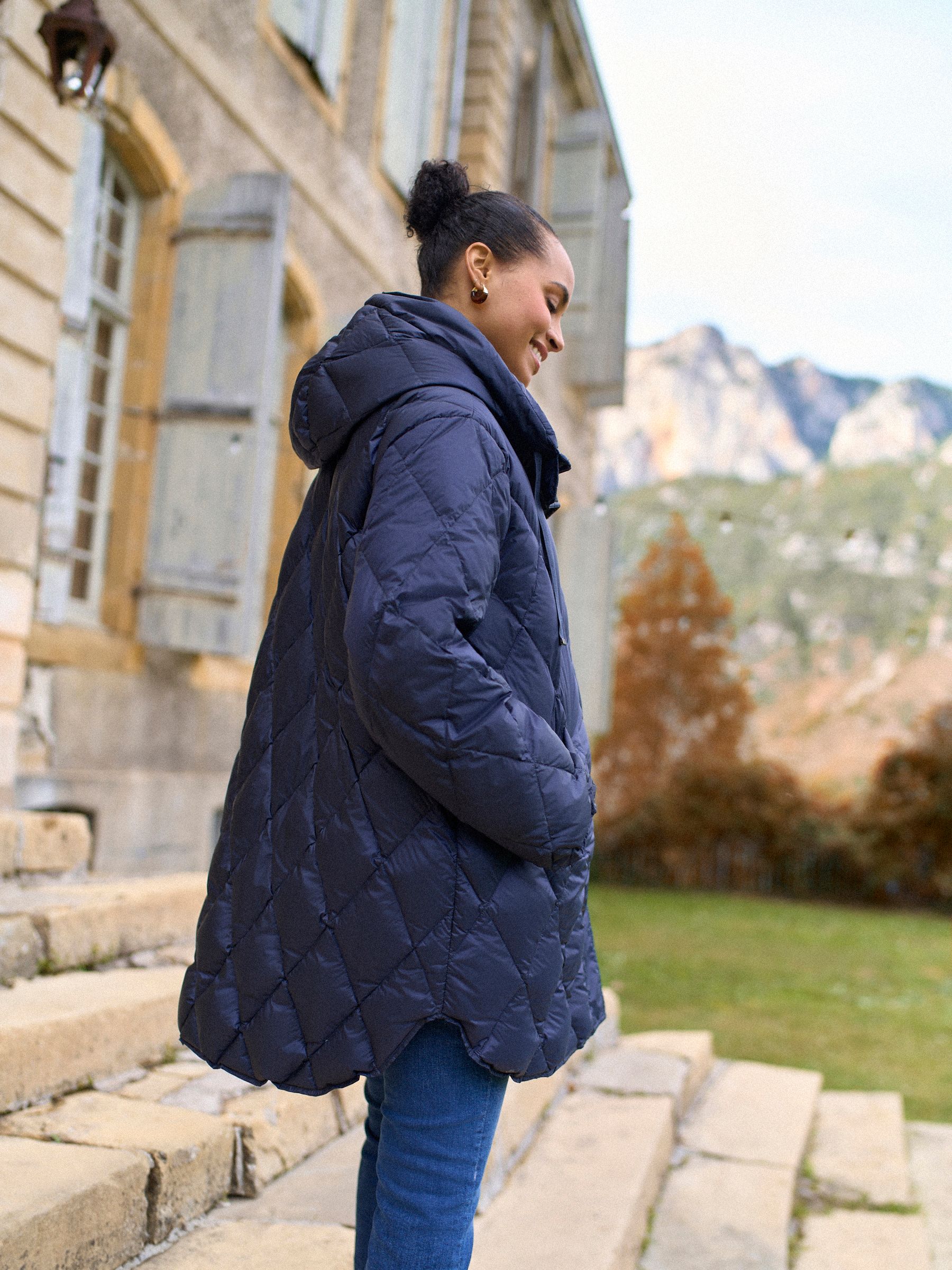 Buy Seraphine Navy Lightweight Quilted 3 in 1 Maternity