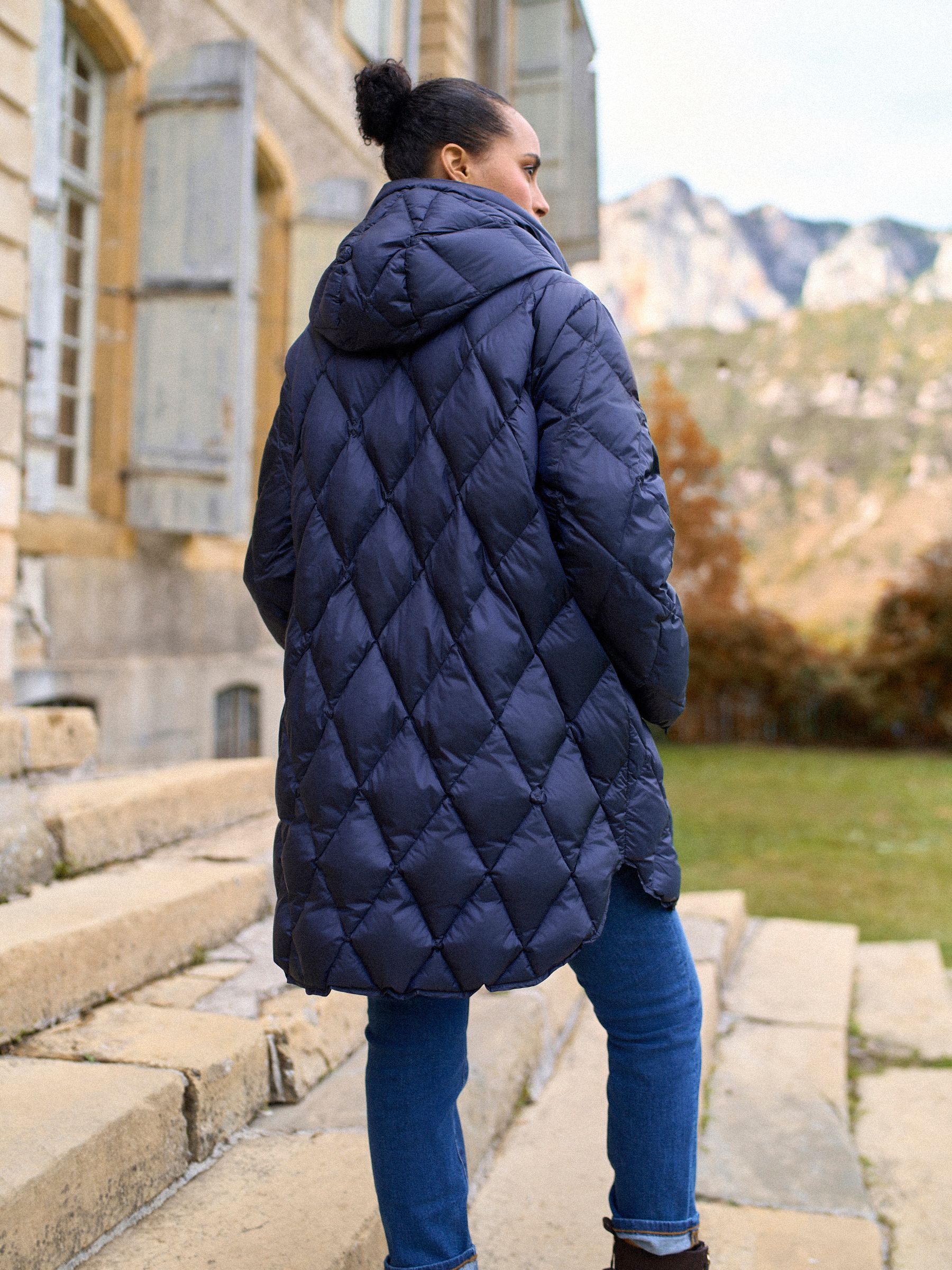 Buy Seraphine Navy Lightweight Quilted 3 in 1 Maternity