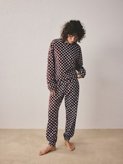 Buline maro ciocolată - Pijama cu mânecă lungă din bumbac - Imaginea 2 din 5