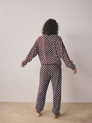 Buline maro ciocolată - Pijama cu mânecă lungă din bumbac - Imaginea 3 din 5