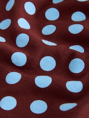 Chocolate Brown Polkadot Cotton Long Sleeve Pyjamas - Image 7 of 8