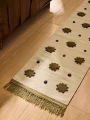 MADE.COM Natural Kosmic Flat Weave Wool Tufted Runner - Image 4 of 5