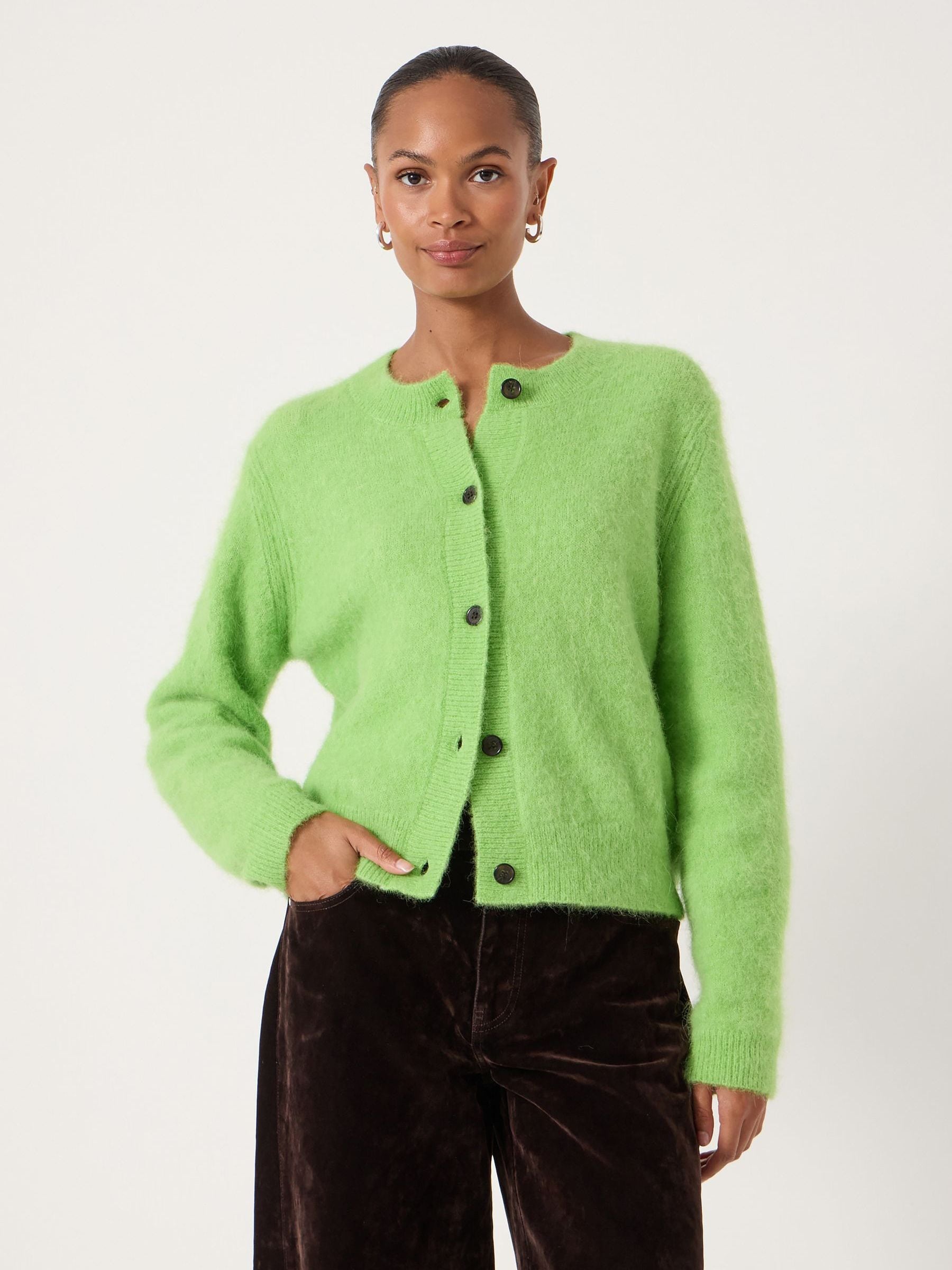 Buy Hush Lime Green Perrin Crew Neck Cardigan from the Next UK