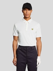 Lyle & Scott White Golf Concealed Placket Polo Shirt - Image 1 of 6