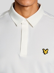 Lyle & Scott White Golf Concealed Placket Polo Shirt - Image 4 of 6
