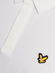 Lyle & Scott White Golf Concealed Placket Polo Shirt - Image 5 of 6