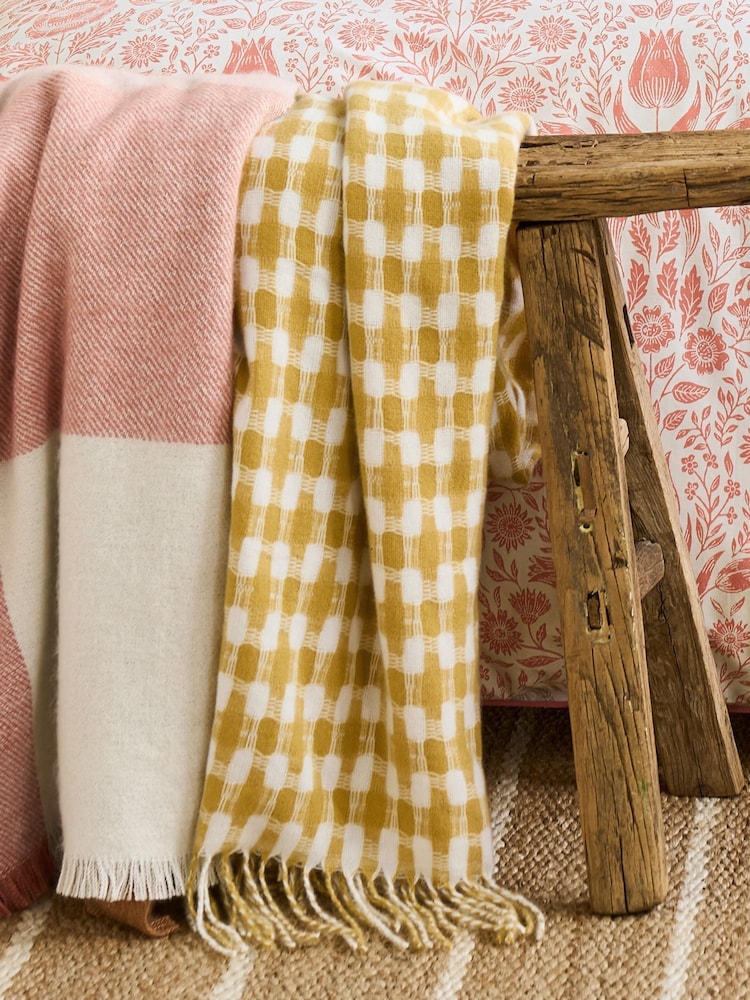 Laura Ashley Ochre Yellow Knapton Throw - Image 2 of 4 Laura Ashley Ochre Yellow Knapton Throw - Image 2 of 4