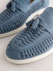 Blå - Hyttesko med kvaster i ruskind - Billede 5 af 7