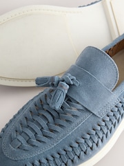 Blå - Hyttesko med kvaster i ruskind - Billede 7 af 7