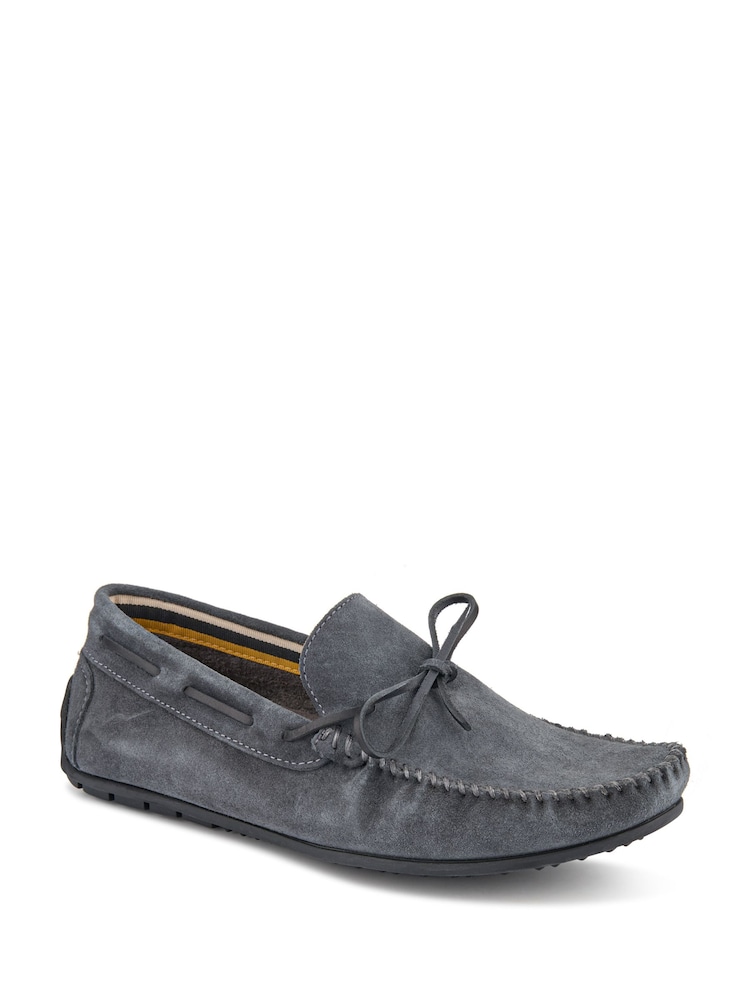Jones Bootmaker Grey Zeke Leather Full Slippers - Image 2 of 5 Jones Bootmaker Grey Zeke Leather Full Slippers - Image 2 of 5