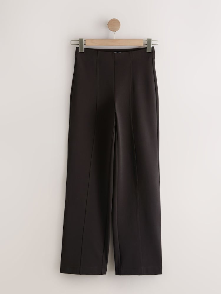 Chocolate Brown Ponte Wide Leg Trousers - Image 1 of 3 Chocolate Brown Ponte Wide Leg Trousers - Image 1 of 3