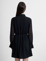 French Connection Black Arezzo Tie-Neck Shirt Dress - Image 2 of 7
