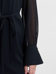 French Connection Black Arezzo Tie-Neck Shirt Dress - Image 4 of 7