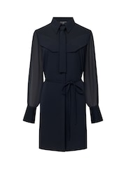 French Connection Black Arezzo Tie-Neck Shirt Dress - Image 8 of 8