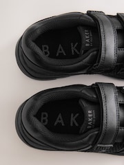 Back to School Black Branded Two Strap Touch Fastening Trainers - Image 4 of 6