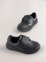 Back to School Black Branded One Strap Touch Fastening Trainers - Image 1 of 6