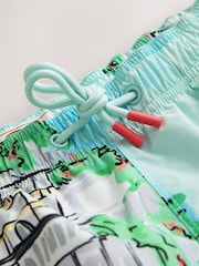 Blue Scenic Print Swim Shorts 5 Inch - Image 2 of 3