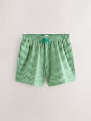Green Gingham Seersucker 5 Inch Swim Shorts - Image 1 of 4