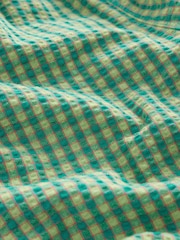 Green Gingham Seersucker 5 Inch Swim Shorts - Image 2 of 4
