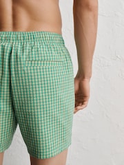 Green Gingham Seersucker 5 Inch Swim Shorts - Image 5 of 9