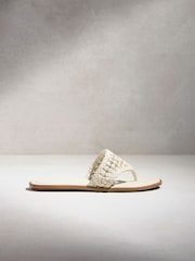 骨架 - Weave Toe Thong Leather Sandals - 圖片 6/9