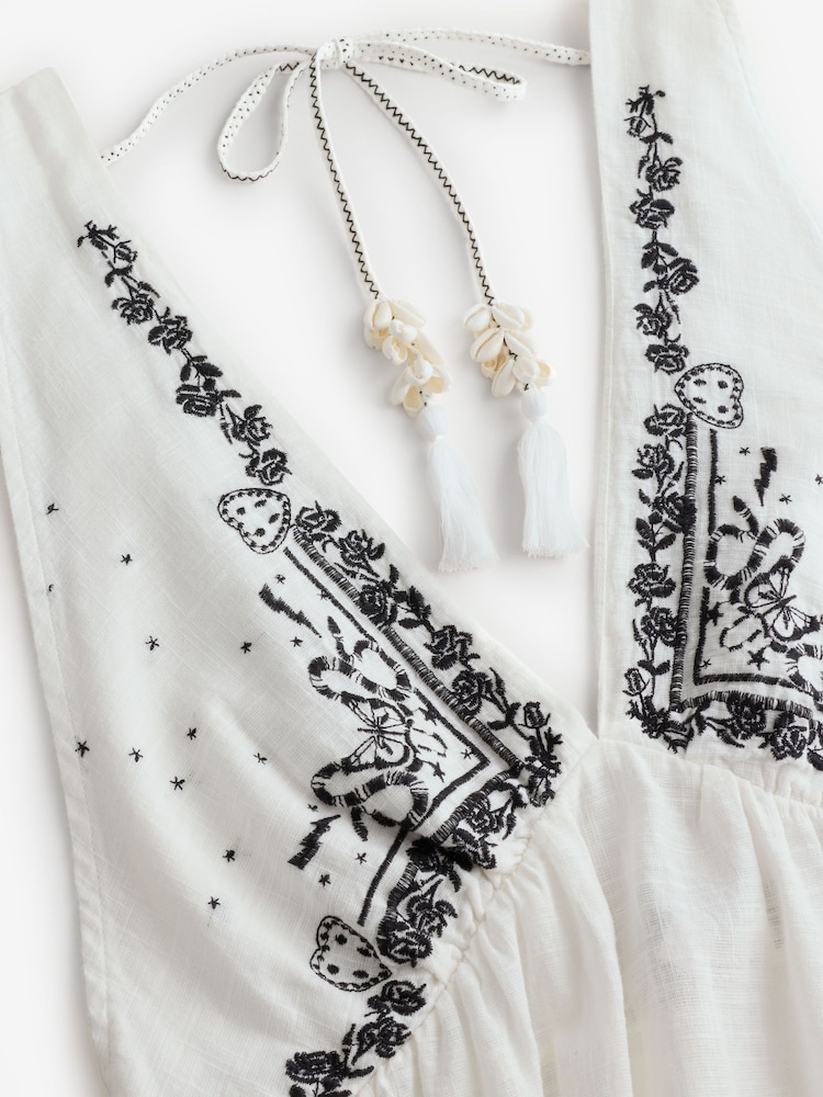 Rockett St George Cream Scarf Print Beach Dress - Image 2 of 3 Rockett St George Cream Scarf Print Beach Dress - Image 2 of 3