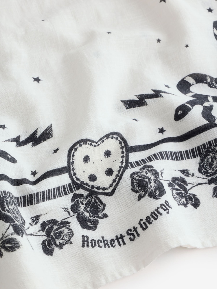 Rockett St George Cream Scarf Print Beach Dress - Image 3 of 3 Rockett St George Cream Scarf Print Beach Dress - Image 3 of 3