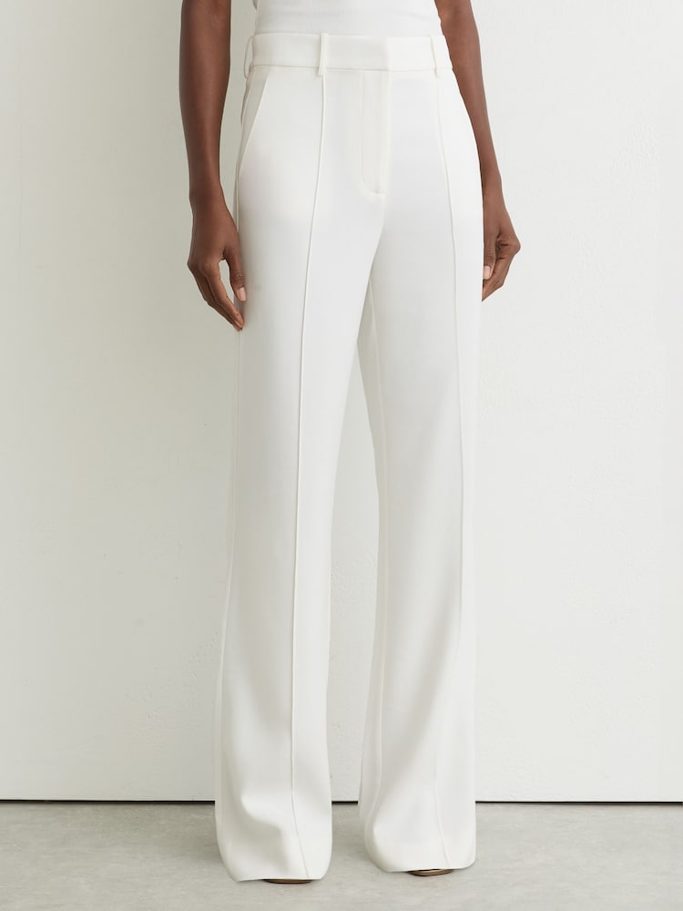 Buy Reiss Ivory Quinn Wide-Leg Seam-Detail Trousers from Next USA