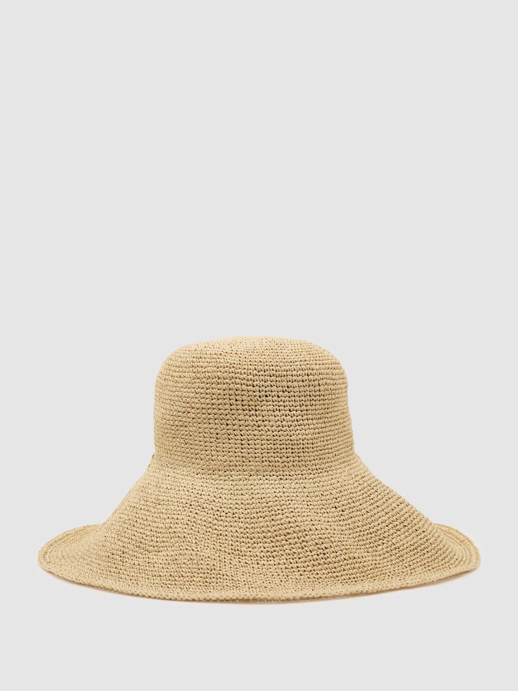 Reiss Natural Annetta Straw-Effect Beaded-Strap Hat - Image 2 of 4 Reiss Natural Annetta Straw-Effect Beaded-Strap Hat - Image 2 of 4