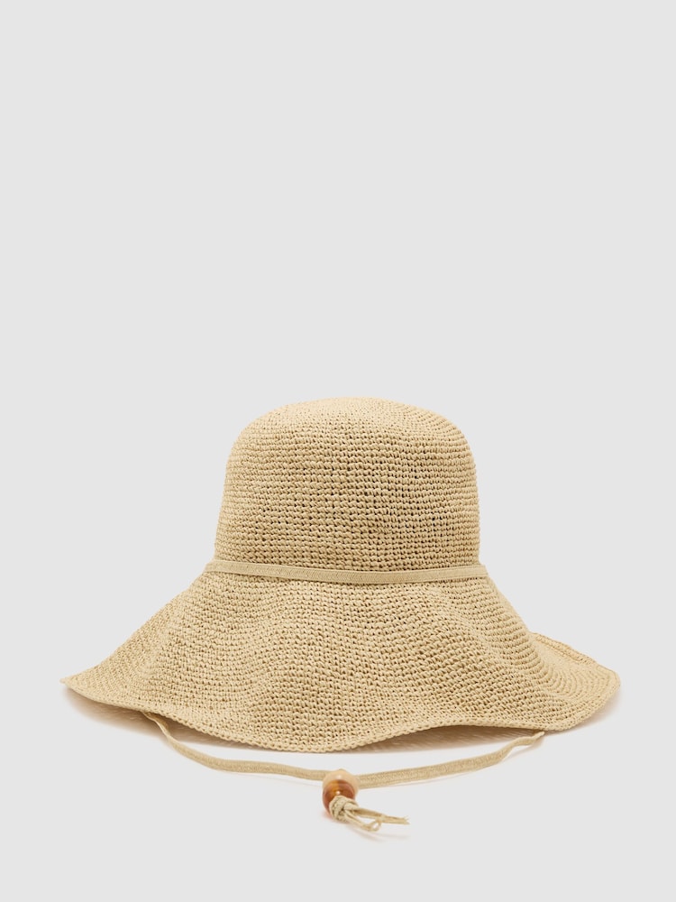 Reiss Natural Annetta Straw-Effect Beaded-Strap Hat - Image 4 of 4 Reiss Natural Annetta Straw-Effect Beaded-Strap Hat - Image 4 of 4