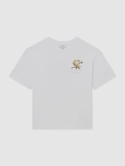 Reiss Dean Cotton Dandelion Logo T-Shirt - Imaginea 1 din 4