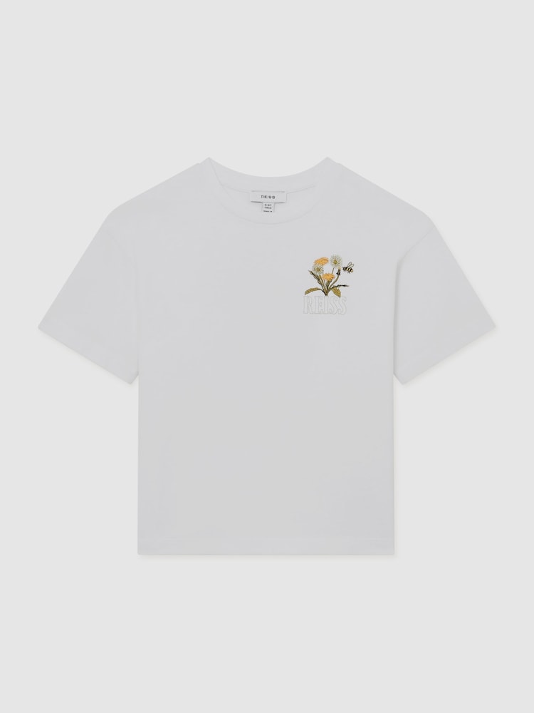 Reiss Dean Cotton Dandelion Logo T-Shirt - Imaginea 1 din 4