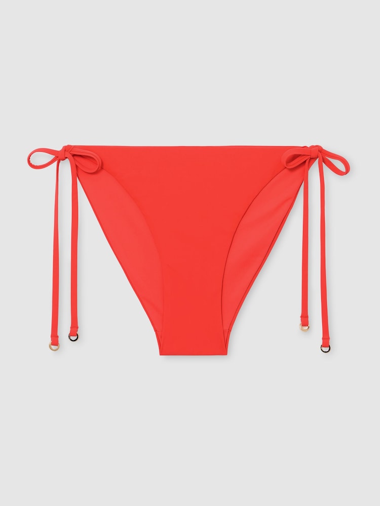 Reiss Coral Orange Riah Side-Tie Bikini Bottoms - Image 2 of 6 Reiss Coral Orange Riah Side-Tie Bikini Bottoms - Image 2 of 6