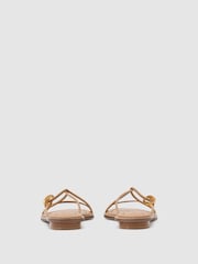 Reiss Nude Raina Leather Twist-Strap Flat Sandals - Image 4 of 5