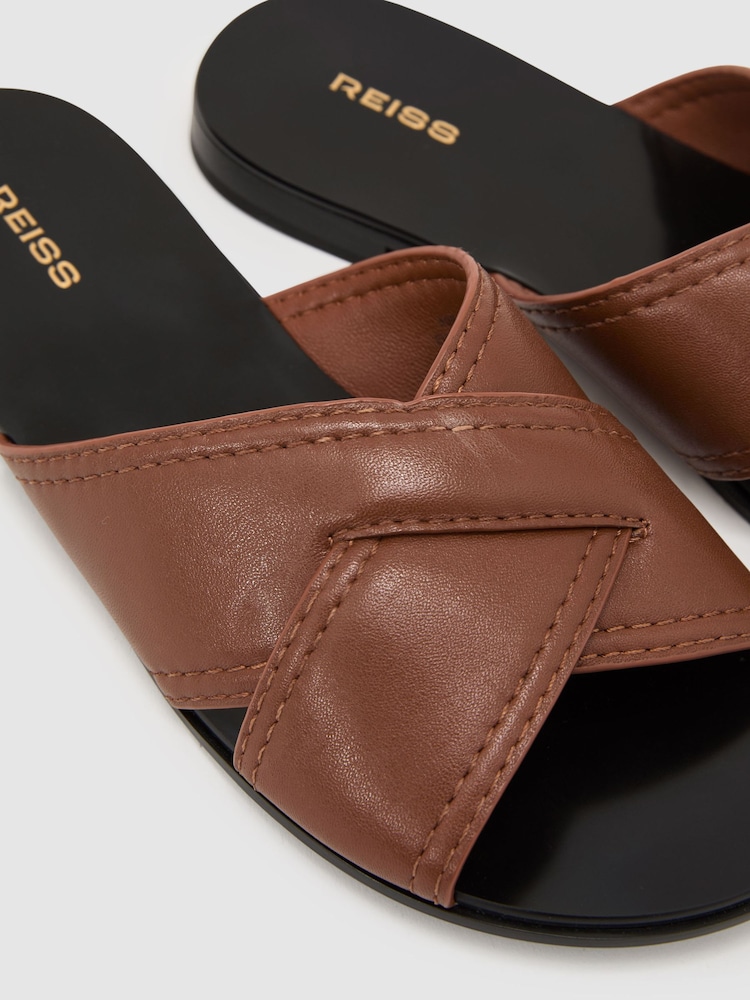 Reiss Kori Leather Cross-Strap Flat Sandals - Bild 6 von 6