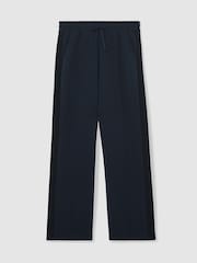 Reiss Navy Bella Premium Interlock Wide-Leg Joggers - Image 2 of 6