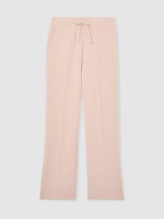 Reiss Pale Pink Bernie Petite Premium Interlock Wide-Leg Joggers - Image 2 of 7