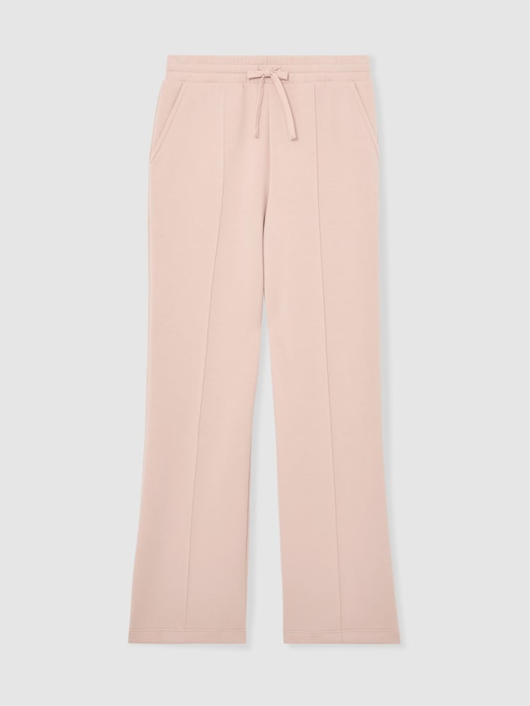 Reiss Pale Pink Bernie Petite Premium Interlock Wide-Leg Joggers - Image 2 of 7