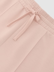 Reiss Pale Pink Bernie Petite Premium Interlock Wide-Leg Joggers - Image 6 of 7