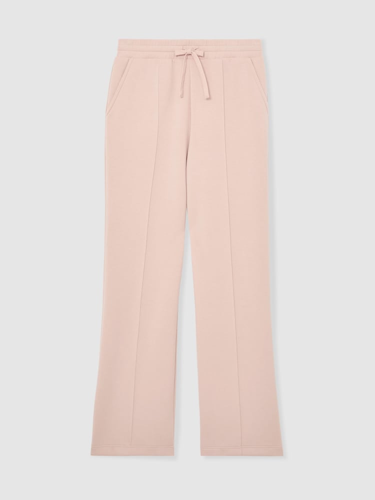 Reiss Pale Pink Bernie Premium Interlock Wide-Leg Joggers - Image 2 of 6 Reiss Pale Pink Bernie Premium Interlock Wide-Leg Joggers - Image 2 of 6