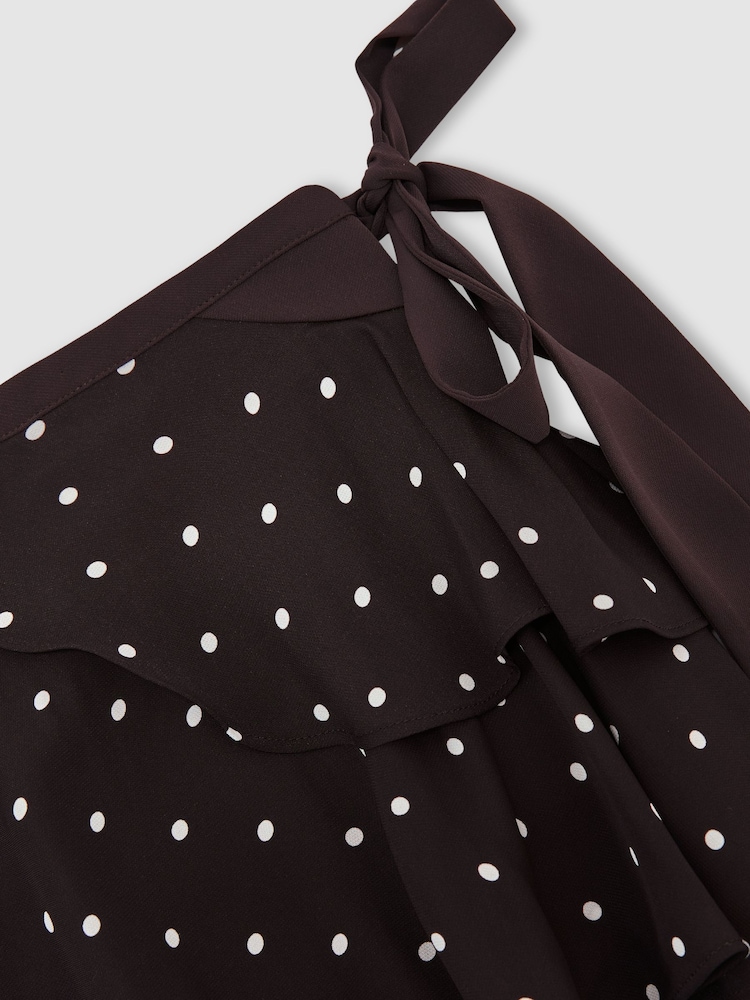 Reiss Cherie Polka-Dot Tiered-Ruffle Skort - 7的图像7｝