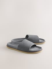 Grey/Blue Smart Suede Sliders - Image 1 of 5