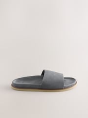 Grey/Blue Smart Suede Sliders - Image 2 of 5