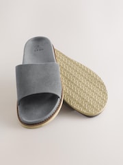 Grey/Blue Smart Suede Sliders - Image 3 of 5