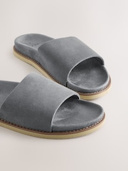 Grey/Blue Smart Suede Sliders - Image 4 of 5