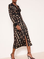 Lipsy Black Deer Print Shirt Dress - Image 1 of 4