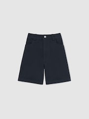 Reiss Blue Moby 3-9 yrs Cotton Twill Bermuda Shorts - Image 1 of 3