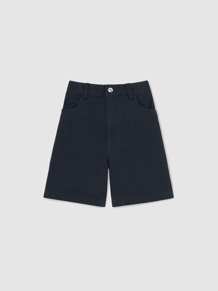 Reiss Blue Moby 3-9 yrs Cotton Twill Bermuda Shorts - Image 1 of 3 Reiss Blue Moby 3-9 yrs Cotton Twill Bermuda Shorts - Image 1 of 3